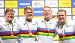 se ven los cuatro campeones del mundo del mundial de ciclismo 2019
